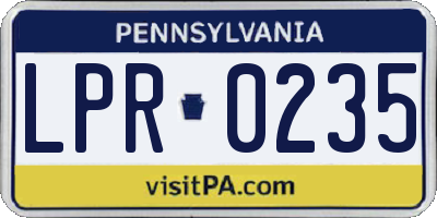 PA license plate LPR0235