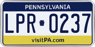 PA license plate LPR0237