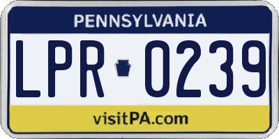 PA license plate LPR0239