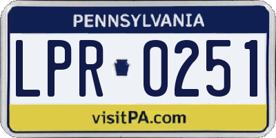 PA license plate LPR0251