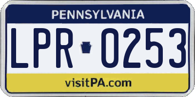 PA license plate LPR0253
