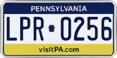 PA license plate LPR0256