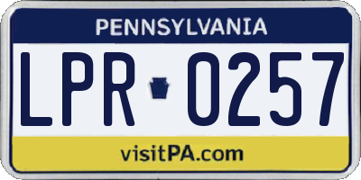 PA license plate LPR0257