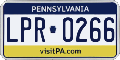 PA license plate LPR0266