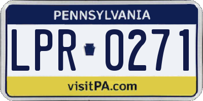PA license plate LPR0271