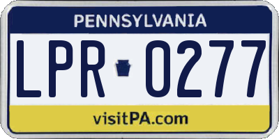 PA license plate LPR0277