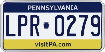 PA license plate LPR0279
