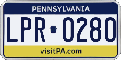PA license plate LPR0280