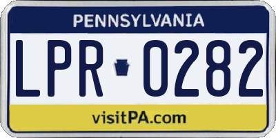 PA license plate LPR0282