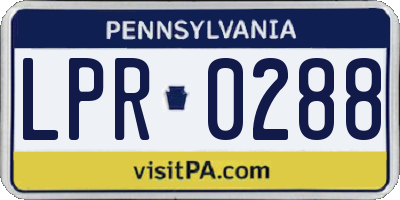 PA license plate LPR0288