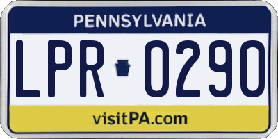 PA license plate LPR0290
