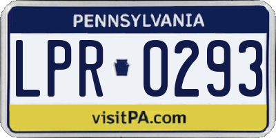 PA license plate LPR0293