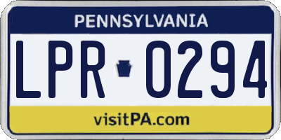 PA license plate LPR0294
