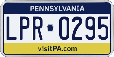 PA license plate LPR0295