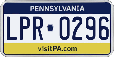 PA license plate LPR0296