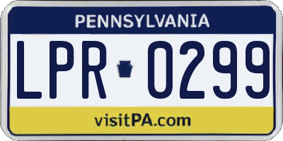 PA license plate LPR0299