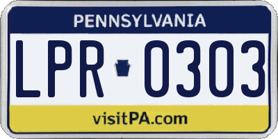 PA license plate LPR0303