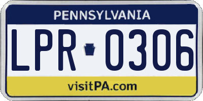 PA license plate LPR0306