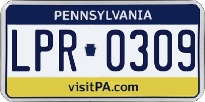 PA license plate LPR0309