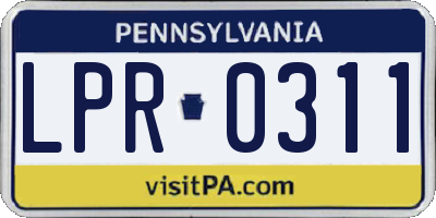 PA license plate LPR0311