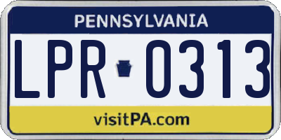 PA license plate LPR0313