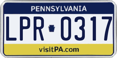 PA license plate LPR0317