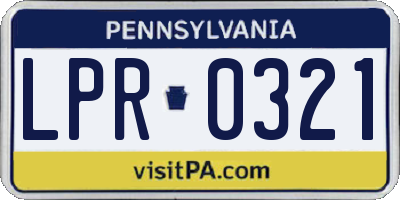 PA license plate LPR0321