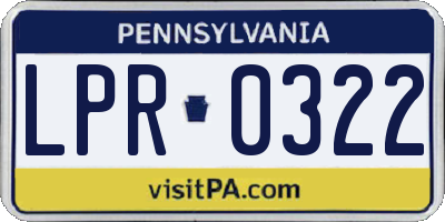 PA license plate LPR0322