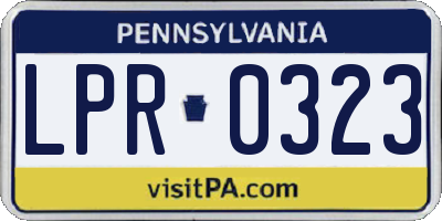 PA license plate LPR0323