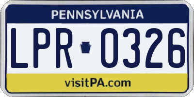 PA license plate LPR0326