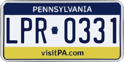 PA license plate LPR0331