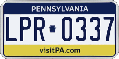 PA license plate LPR0337