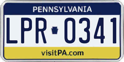 PA license plate LPR0341