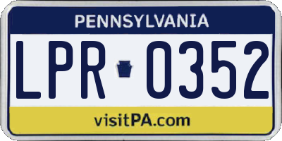 PA license plate LPR0352