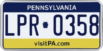 PA license plate LPR0358