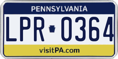 PA license plate LPR0364