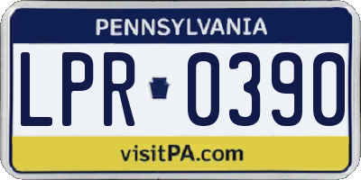 PA license plate LPR0390