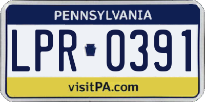 PA license plate LPR0391
