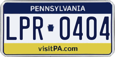 PA license plate LPR0404