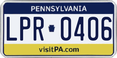 PA license plate LPR0406
