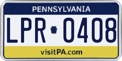 PA license plate LPR0408