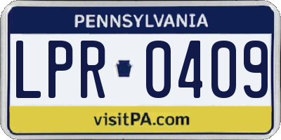 PA license plate LPR0409