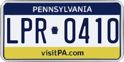 PA license plate LPR0410