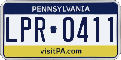 PA license plate LPR0411