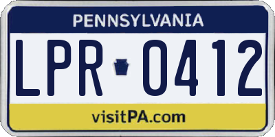 PA license plate LPR0412