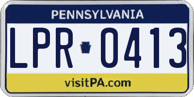 PA license plate LPR0413