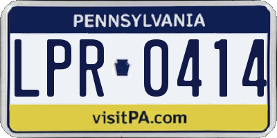 PA license plate LPR0414