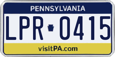 PA license plate LPR0415