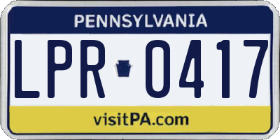 PA license plate LPR0417