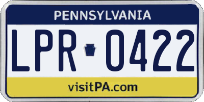 PA license plate LPR0422